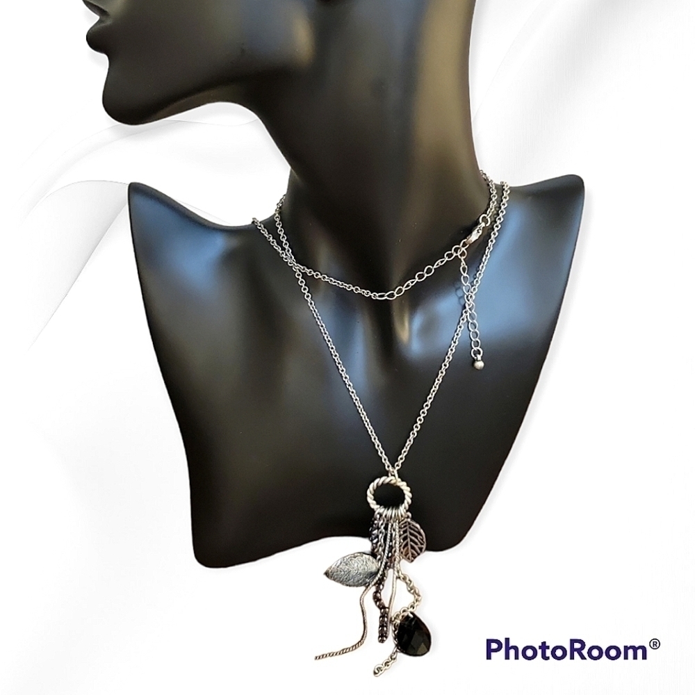 3/$20 Silvertone Chain Sautoir Charms Tassel Pendant Necklace